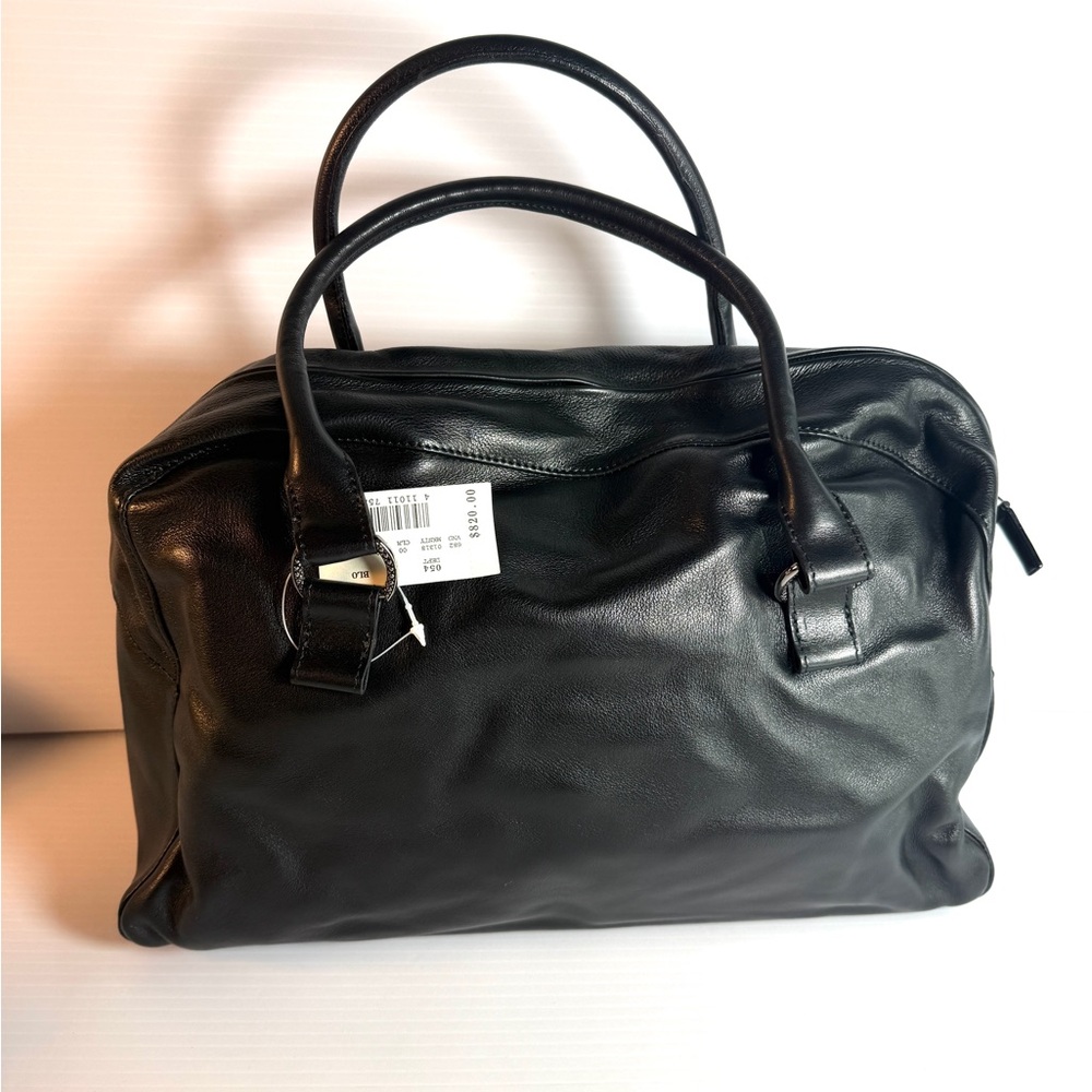 Bottega Veneta Black Leather Satchel. Briefcase. Crossbody . - Picture 5 of 11